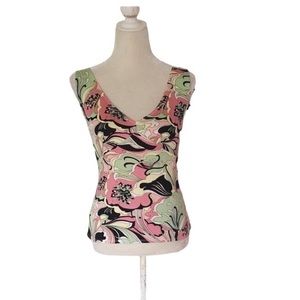 Vintage Tahari Multi Color Sleeveless Top Size Medium